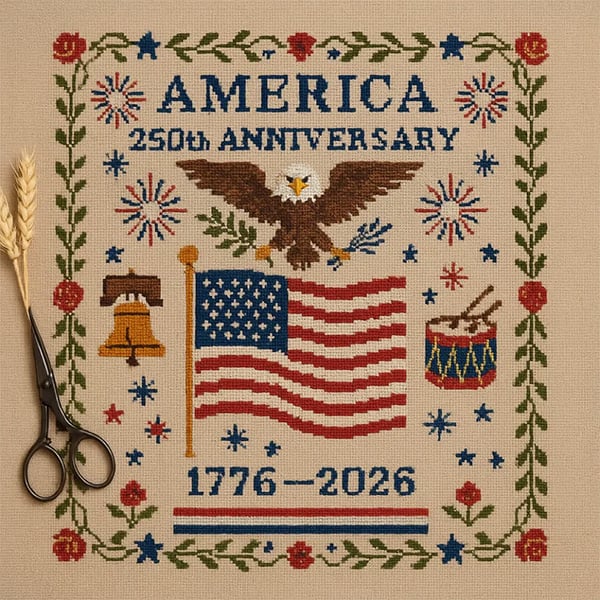 🔥Celebrate USA 250th 49% OFF - 🦅US 250th Anniversary Cross Stitch Kits ✨250th Anniversary of American Independence