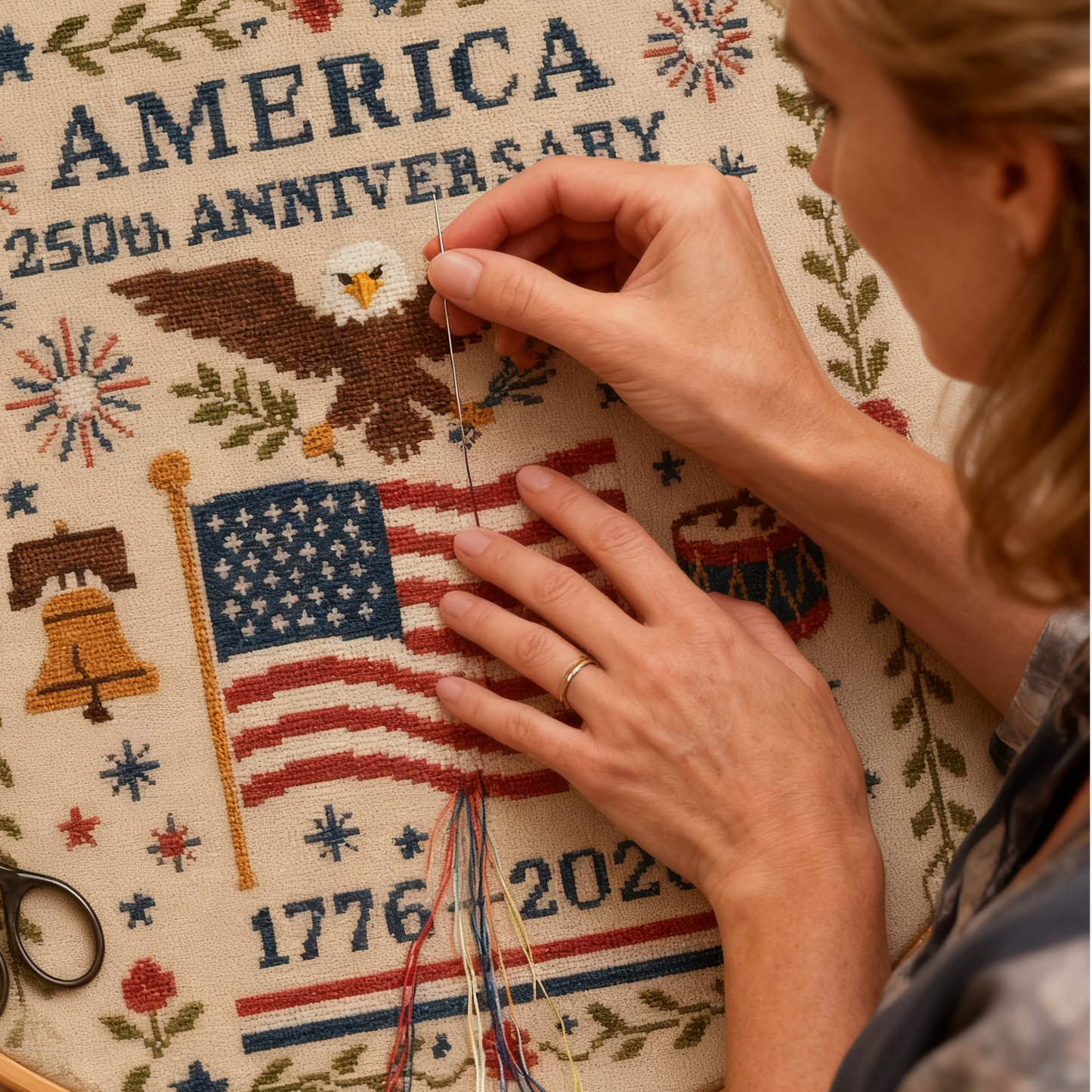🔥Celebrate USA 250th 49% OFF - 🦅US 250th Anniversary Cross Stitch Kits ✨250th Anniversary of American Independence