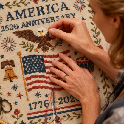🔥Celebrate USA 250th 49% OFF - 🦅US 250th Anniversary Cross Stitch Kits ✨250th Anniversary of American Independence
