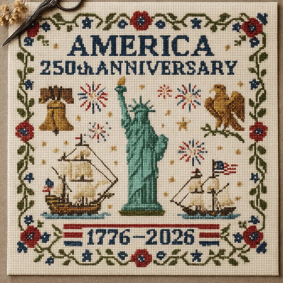 🔥Celebrate USA 250th 49% OFF - 🦅US 250th Anniversary Cross Stitch Kits ✨250th Anniversary of American Independence