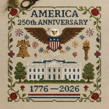 🔥Celebrate USA 250th 49% OFF - 🦅US 250th Anniversary Cross Stitch Kits ✨250th Anniversary of American Independence